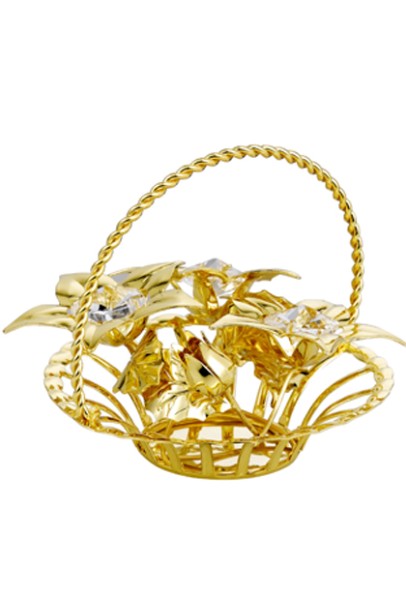 24K GOLD PLATED FLOWER BASKET 24K GOLD PLATED FLOWER BASKET